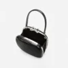 Black Croc Leather Compact Mini Bag Black Croc Leather Compact Mini Bag