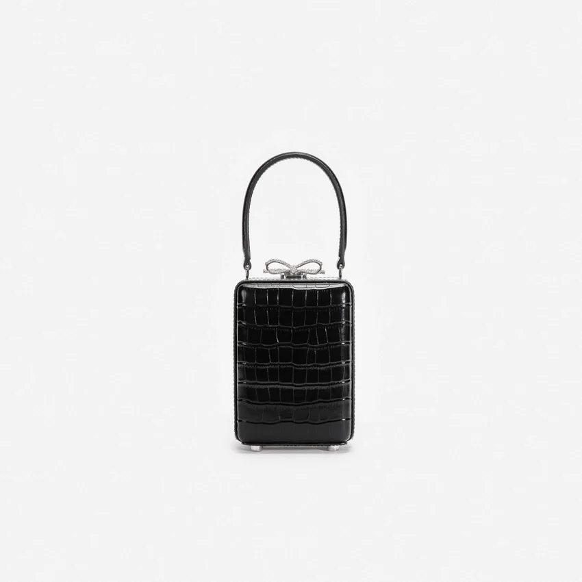Black Croc Leather Micro Bag Black Croc Leather Micro Bag