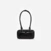 Black Croc Leather Mini Shoulder Bag Black Croc Leather Mini Shoulder Bag