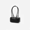 Black Croc Leather Mini Shoulder Bag Black Croc Leather Mini Shoulder Bag
