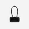 Black Croc Leather Mini Shoulder Bag Black Croc Leather Mini Shoulder Bag