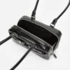 Black Croc Leather Mini Shoulder Bag Black Croc Leather Mini Shoulder Bag