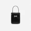 Black Croc Leather Structured Mini Bag Black Croc Leather Structured Mini Bag
