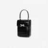 Black Croc Leather Structured Mini Bag Black Croc Leather Structured Mini Bag