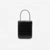 Black Croc Leather Structured Mini Bag Black Croc Leather Structured Mini Bag