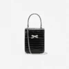 Black Croc Leather Structured Mini Bag Black Croc Leather Structured Mini Bag