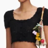 Black Crochet Knit Crop Top Black Crochet Knit Crop Top