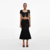 Black Crochet Knit Midi Skirt Black Crochet Knit Midi Skirt
