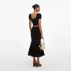 Black Crochet Knit Midi Skirt Black Crochet Knit Midi Skirt