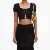Black Crochet Knit Midi Skirt Black Crochet Knit Midi Skirt