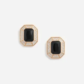 Black Crystal Encrusted Earrings