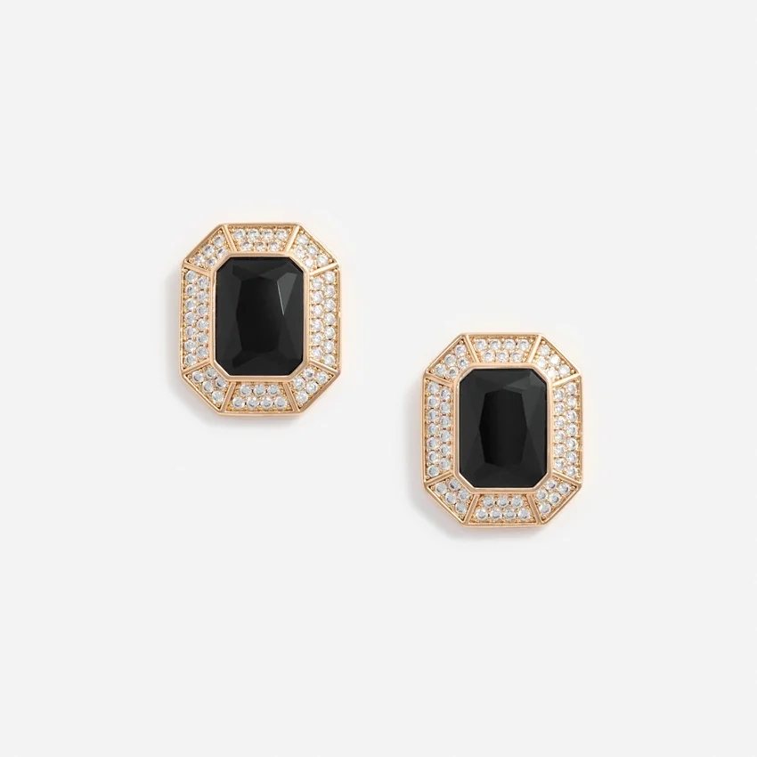 Black Crystal Encrusted Earrings Black Crystal Encrusted Earrings