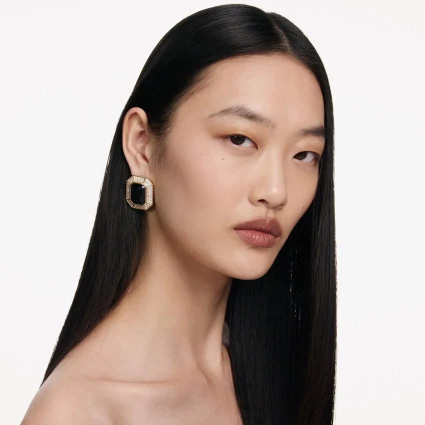 Black Crystal Encrusted Earrings Black Crystal Encrusted Earrings