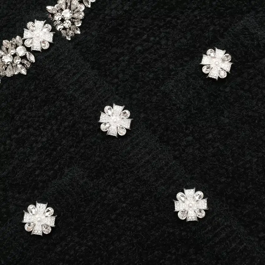 Black Crystal Trim Cardigan Black Crystal Trim Cardigan