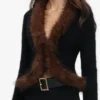 Black Faux Fur Knit Cardigan Black Faux Fur Knit Cardigan