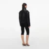 Black Faux Leather Bomber Jacket