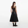 Black Faux Leather Midi Skirt Black Faux Leather Midi Skirt