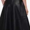 Black Faux Leather Midi Skirt Black Faux Leather Midi Skirt