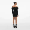 Black Feather Viscose Knit Mini Dress Black Feather Viscose Knit Mini Dress