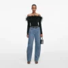 Black Feather Viscose Knit Top
