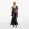 Black Floral Georgette Maxi Dress Black Floral Georgette Maxi Dress