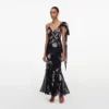Black Floral Georgette Maxi Dress Black Floral Georgette Maxi Dress