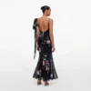 Black Floral Georgette Maxi Dress Black Floral Georgette Maxi Dress