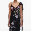 Black Floral Georgette Maxi Dress Black Floral Georgette Maxi Dress