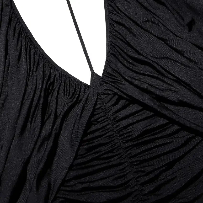 Black Jersey Gathered Maxi Dress Black Jersey Gathered Maxi Dress