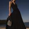 Black Jersey Gathered Maxi Dress Black Jersey Gathered Maxi Dress