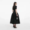 Black Knit Taffeta Midi Dress Black Knit Taffeta Midi Dress