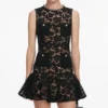 Black Lace Crystal Mini Dress Black Lace Crystal Mini Dress