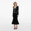 Black Lace Insert Peplum Knit Midi Dress Black Lace Insert Peplum Knit Midi Dress