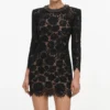 Black Lace Long Sleeve Mini Dress Black Lace Long Sleeve Mini Dress