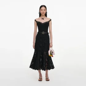 Black Lace Midi Skirt