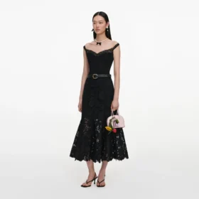 Black Lace Midi Skirt