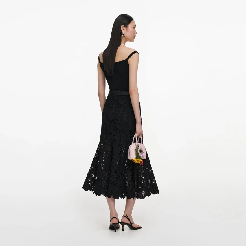 Black Lace Midi Skirt Black Lace Midi Skirt