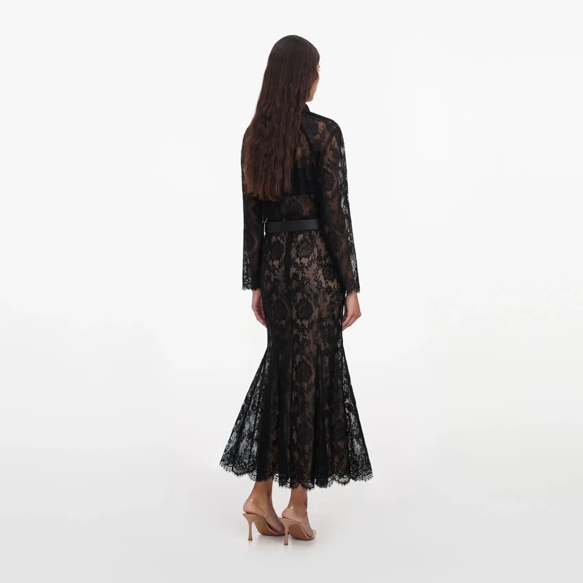 Black Lace Midi Skirt Black Lace Midi Skirt