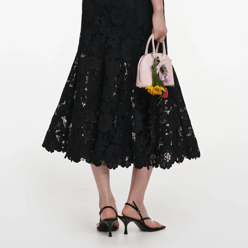 Black Lace Midi Skirt Black Lace Midi Skirt