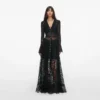 Black Lace Ruffle Maxi Dress Black Lace Ruffle Maxi Dress