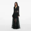 Black Lace Ruffle Maxi Dress Black Lace Ruffle Maxi Dress