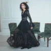 Black Lace Ruffle Maxi Dress Black Lace Ruffle Maxi Dress
