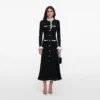 Black Lace Trim Knit Midi Dress Black Lace Trim Knit Midi Dress
