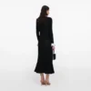 Black Lace Trim Knit Midi Dress Black Lace Trim Knit Midi Dress