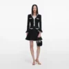 Black Lace Trim Knit Mini Dress Black Lace Trim Knit Mini Dress