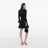 Black Lace Trim Knit Mini Dress Black Lace Trim Knit Mini Dress
