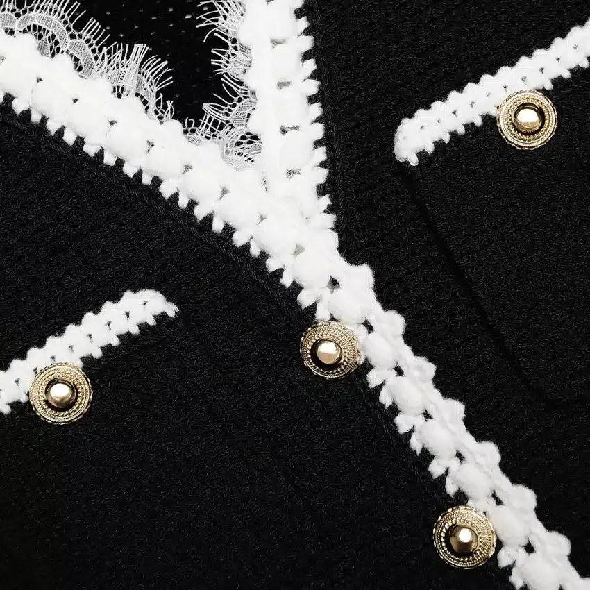 Black Lace Trim Knit Mini Dress Black Lace Trim Knit Mini Dress