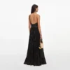 Black Lurex Stripe Pleated Maxi Dress Black Lurex Stripe Pleated Maxi Dress