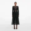 Black Organza Lace Midi Skirt Black Organza Lace Midi Skirt