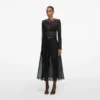 Black Organza Lace Midi Skirt Black Organza Lace Midi Skirt